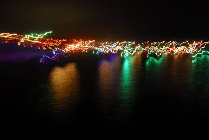 Son et lumière sur le lac au départ