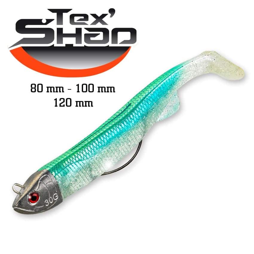 Le leurre souple Blue Shad est monté en texan sur tête plombée 4