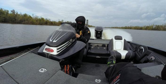 Ranger boat on plane