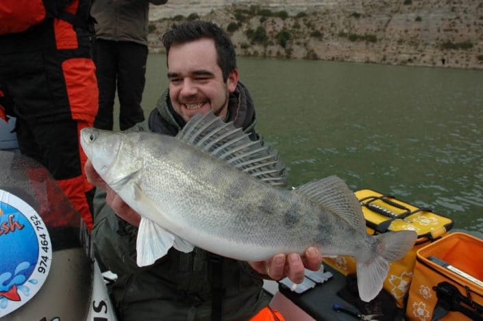 one happy guest with his zander from mequinenza