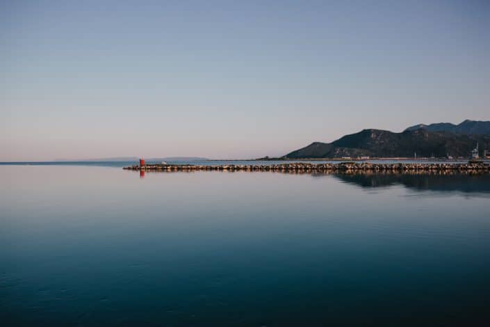 Coucher de soleil sur la Neretva en croatie