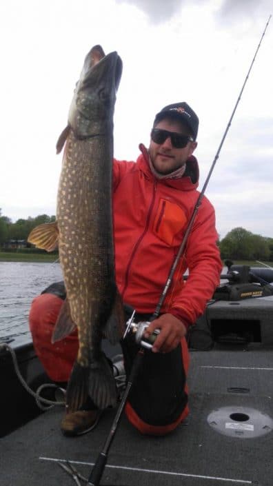 nice pike caught by Loic Domergue pro guide and team sakura in Ireland