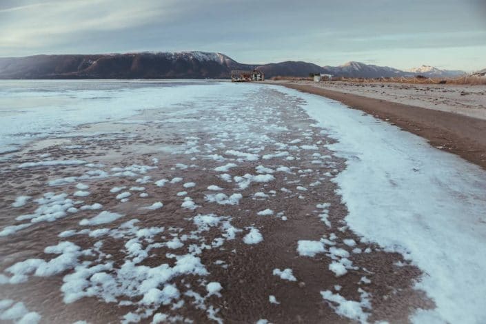 mouth neretva frozen shot by photograph robert pljuscec