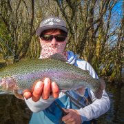 nice rainbow trout caught on sakura Imara inline spoon