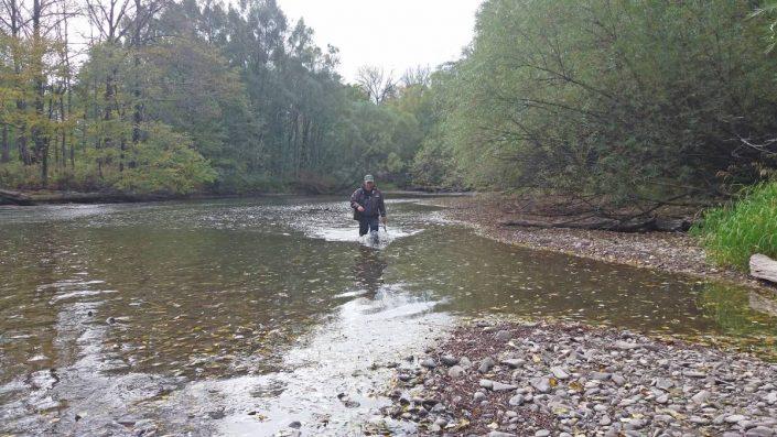 Denis from ABC Fishing Russia fishing in river